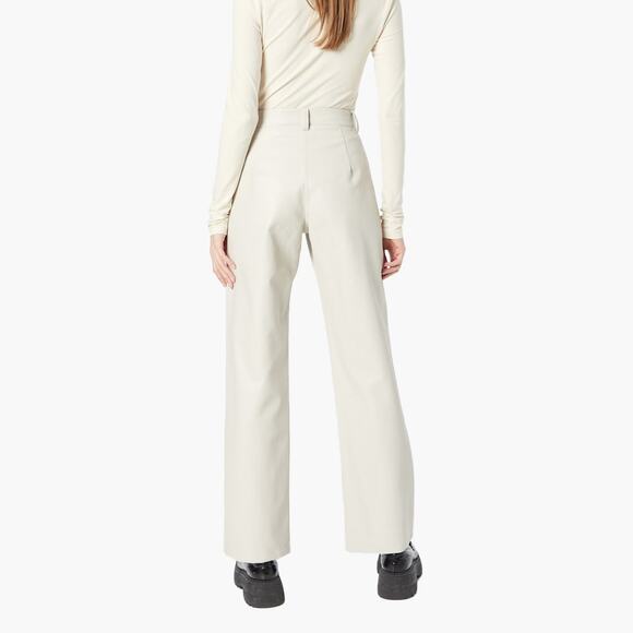 COTTON ON "Arlow" Straight Faux Leather Pants (Stone/Light Grey | Size 4) - Picture 4 of 11